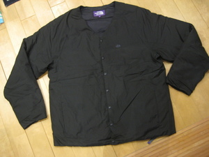 美品 ノースフェイス パープルレーベル ダウンカーディガン サイズXL ブラック×ブラック 黒 PURPLE LABEL Down Cardigan ND2754N￥35,200