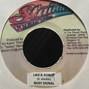 [ 7 / レコード ] Busy Signal / Like A Robot ( Reggae / Dancehall ) Stainless Records ダンスホール レゲエ 