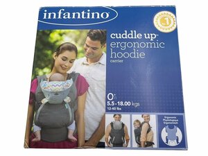 美品 infantino インファンティーノ 抱っこひも ベビーキャリア CUDDLE UP Ergonomic Hoodie Carrier 本体 抱っこ紐 赤ちゃん 洗濯機可