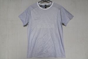 adidas/アディダス/半袖Tシャツ/表面メッシュ系素材/裏面Tシャツ素材/フロントロゴプリント/ライトグレー杢(5/31R)