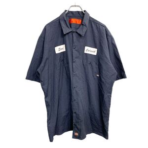 Dickies 半袖 ワークシャツ 2XLサイズ ディッキーズ ビッグサイズ ダークグレー 古着卸 アメリカ仕入 t2410-3176