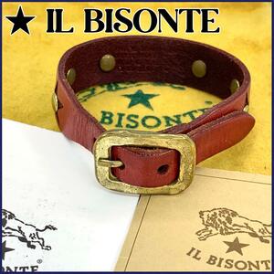 ☆ IL BISONTE 牛革ブレスレット　オシャレ　イタリア製　ヤケヌメカラー