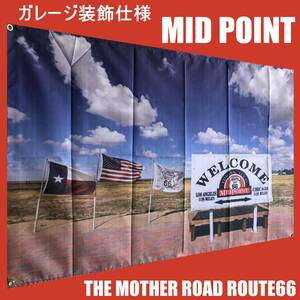 ★ガレージ装飾仕様★MID PINT R09 ルート66旗 Route66 フラッグ バナーフラッグ ハーレーダビッドソン ポスター ガレージ 雑貨 アメリカン