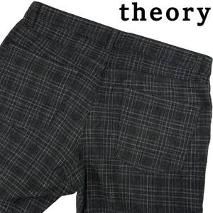 theory セオリー W32 (約86cmW34相当) 防寒 混紡 チェック柄 パンツ スラックス メンズ