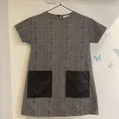 ⑤【128】ZARA キッズ ワンピース  チェック