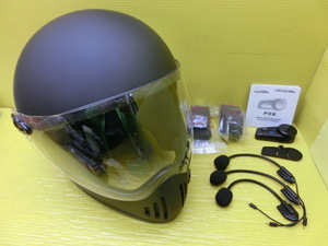 送料無料◆美品◆フルフェイスヘルメット＆ インカムセット【NEO VINTAGE VT-5X＆FODSPORTS FX6】フリーサイズ◆マットブラック◆Bluetooth