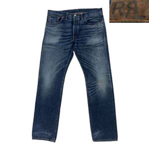 【 RRL 】 美品 エイジング 加工 W36 SLIM FIT AMERICAN SELVEDGE ヒゲ ハチノス 耳 デニム パンツ usa Ralph ラルフ denim