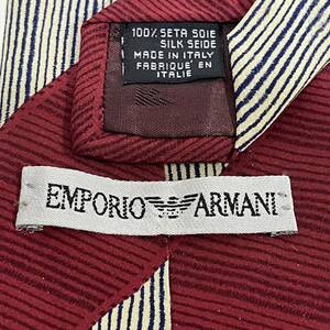 EMPORIO ARMANI(エンポリオアルマーニ) ワインレッドレジメンタルネクタイ