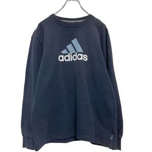 adidas ロゴスウェット トレーナー M～ ネイビー アディダス 裏パイル 古着卸 アメリカ仕入 a611-8222