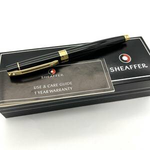 KY0319■SHEAFFER シェーファー 万年筆 ケース付き F ブラック ゴールドカラー 筆記用具 筆記具 ビジネス 高級 ステーショナリー 文房具