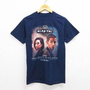 【50%OFF】S/古着 ヘインズ 半袖 Tシャツ メンズ ホンダ シビック ニックジョナス コットン クルーネック 紺 ネイビー 22jun07 中古 5OF