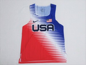 NIKE エアロスイフト タンクトップ USA ブルー レッド L ナイキ ランニング マラソン ウェア 陸上 チーム アメリカ CV0404-657