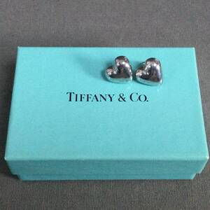 ▲　1/21　292941　TIFFANY&Co.　ティファニー　ハート　925刻印　ピアス　アクセサリー　ケース付　【真贋鑑定済】