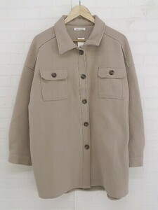 ◇ natural couture ナチュラルクチュール オーバーサイズ 長袖 CPOシャツ ジャケット サイズM ベージュ レディース E