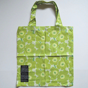 マリメッコ ミニウニッコ ライトグリーン エコ トートバッグ ファブリックバッグ MINI UNIKKO tote eco bag