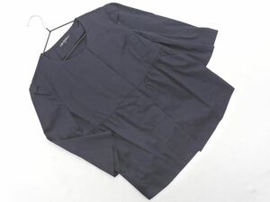 23区 ノーカラー ジャケット size32/紺 ■◇ ☆ ecb9 レディース