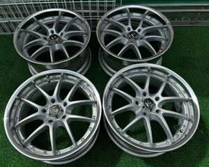 WORK VS SS 深リム　17x8JJ/9JJ / PCD114.3/5H /OFF+35（前後とも）4本セット　センターキャップピアスボルトサビあり