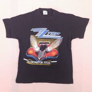 魅惑のバンドT特集! 80sデッドストック(?)『ZZ TOP(ZZトップ) / ELIMINATOR TOUR』ツアーTシャツ パキスタン製 黒 サイズM／パキ綿 ロックT