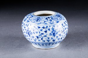 【華】某有名収集家買取品 清時代物 中国伝来 染付き 纏枝花卉紋壺 当時物 古美術 骨董品A240100043-PVQ