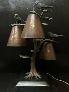 希少 MAITLAND-SMITH メートランドスミス 鳥 3羽 3灯 大理石 ブロンズ フロアスタンド ランプ 照明 オブジェ イギリス 英国伝統 