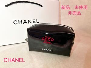 ★新品 未使用★ 非売品 CHANEL シャネル ポーチ 限定 ココ ブルーム 限定 オンライン限定 ROUGE COCO Bloom 黒 ブラック ココマーク ロゴ