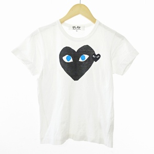 プレイコムデギャルソン PLAY COMME des GARCONS AD2009 Tシャツ カットソー 半袖 ロゴプリント ワッペン S 白 0919 ■GY09 レディース