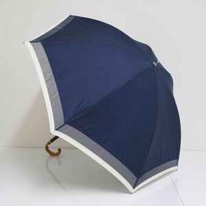 晴雨兼用日傘 AURORA オーロラ USED美品 ネイビー 東レ サマーシールドLII シアー グラス骨 50cm S0857