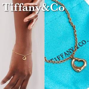 ☆極美品 定価17.9万円☆ Tiffany&Co. ティファニー オープンハート ハート ブレスレット 750 ピンク ゴールド K18 PG アクセサリー