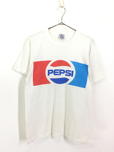 古着 80s USA製 PEPSI ペプシ コーラ 企業 BIG ロゴ Tシャツ L 古着