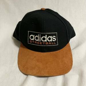 90s TAIWAN製 adidas STREETBALL アディダス キャップ ブラック 刺繍ロゴ ヴィンテージ スナップバック VINTAGE バスケットボール