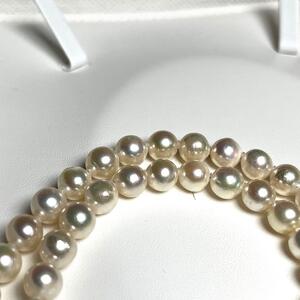 【最上級のテリ巻き 大珠 あこや真珠】パール ネックレス 7.5〜8.0mm