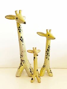 稀少 3体 set Walter Bosse giraffe ウォルターボッセ キリン big size マジョリカ　アンティーク　アラビア　リサラーソン