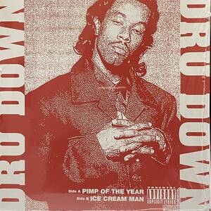 DRU DOWN ドゥルー ダウン PIMP OF THE YEAR Ice Cream Man Luniz 7inch 7インチ 45 rap hip hop TYRON DAVIS SEVEN MINUTES OF FUNK ネタ