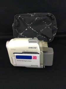 中古 デジタルビデオカメラ SONY ソニー ハンディカム DCR-HC40 ホワイト DV方式 収納ポーチ付き 動作未確認 ジャンク品 管50603951