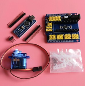 Arduino Nano 1個+拡張ボード+180度 超小型 サーボモーター1個