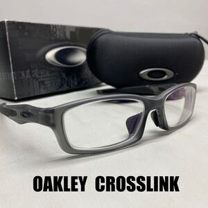 SU■ OAKLEY オークリー メガネ ケース/外箱付き CROSSLINK クロスリンク 56□17 140 グレー系 度あり スポーツメガネ 眼鏡 中古品