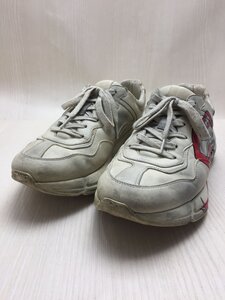 GUCCI◆ライトン・マウスプリントスニーカー/UK8.5/WHT/レザー/ヴィンテージ加工/552089