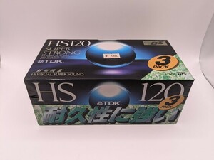 TDK HS120 SUPER STRONG 3 PACK　120分VHSビデオテープ　Hi Visual Super Sound　未開封・現状　管理№ 7625