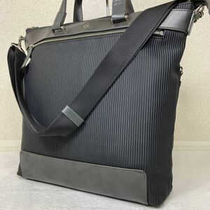 未使用級 ck Calvin Klein シーケー カルバンクライン ビジネスバッグ 2way ナイロン レザー メンズ 通勤 カジュアル ユニセックス 黒 A4 