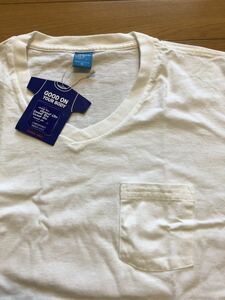 GOOD ON 新品未使用品　白 V ポケットTシャツ MADE IN USA Good on