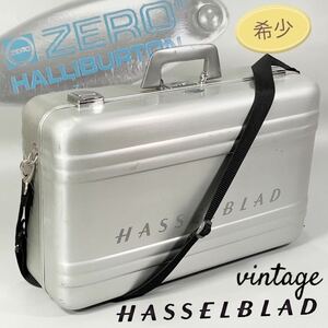 希少 青ハリ HASSELBLAD 別注品 ZERO HALLIBURTON ショルダーベルト付 当時物 ゼロハリバートン アタッシェケース ハッセルブラッド 中