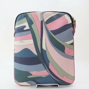 2307-100 エミリオプッチ ポーチ iPadケース タブレットカバー Emilio Pucci PVC製 ピンク系