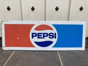 ビンテージ 看板 ペプシ PEPSI 1970s 幅58cm / ガレージ アメリカ 世田谷ベース 昭和レトロ