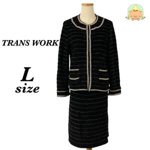 Ｋ0271　③TRANS WORK【L】セットアップ　スカート　ブラック　