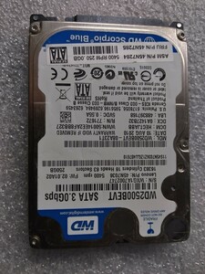 ★WDC WD2500BEVT-22A23T0 2.5インチ HDD 250GB 　SATA 　稼働品！