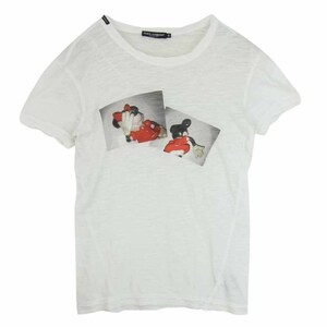 DOLCE&GABBANA ドルチェアンドガッバーナ G8X00T Disney ディズニー ミニーマウス プリント Tシャツ ホワイト系 44【中古】