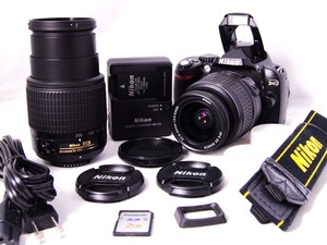 ●美品●初心者入門スタートセット● Nikon ニコン D40 貴重な望遠200㎜ 純正 Wレンズセット AF-S 18-55 AF-S 55-200 ●すぐ撮影OK★D70