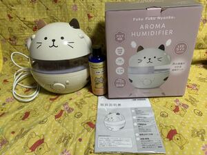 HAPiNS ハピネス　アロマ加湿器　猫　LEDライト　アロマウォーター　グレープフルーツの香り　ミスト　ネコ