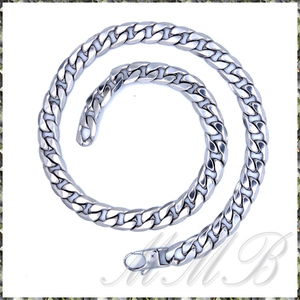 [NECKLACE] Stainless Steel Curb Chain ハイポリッシング 6面喜平チェーン 喜平ロブスターバックル ロング ネックレス 11.5x770mm (115g) 