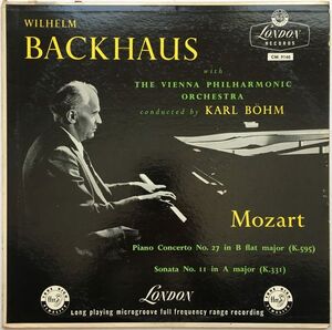 米LP Wilhelm Backhaus, Wiener Philharmoniker, Karl Bohm, Mozart Piano Concerto No. 27 In B Flat Major (K.595) Sonata No. 11 /00260